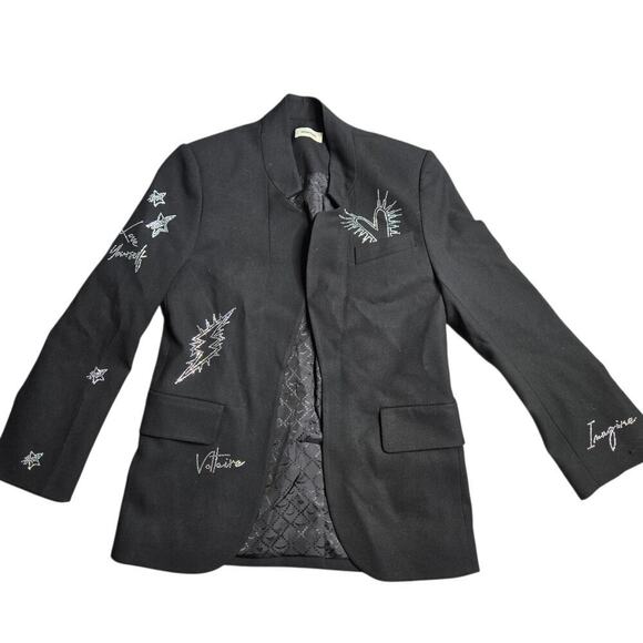 Zadig & Voltaire Very Strass Heart Blazer Black Size: 34 - Picture 2 of 10